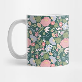 Folksy Floral Small Scale Pattern Mug